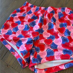 Zumba Fitness Red, Pink & Blue Heart Print Athletic Shorts